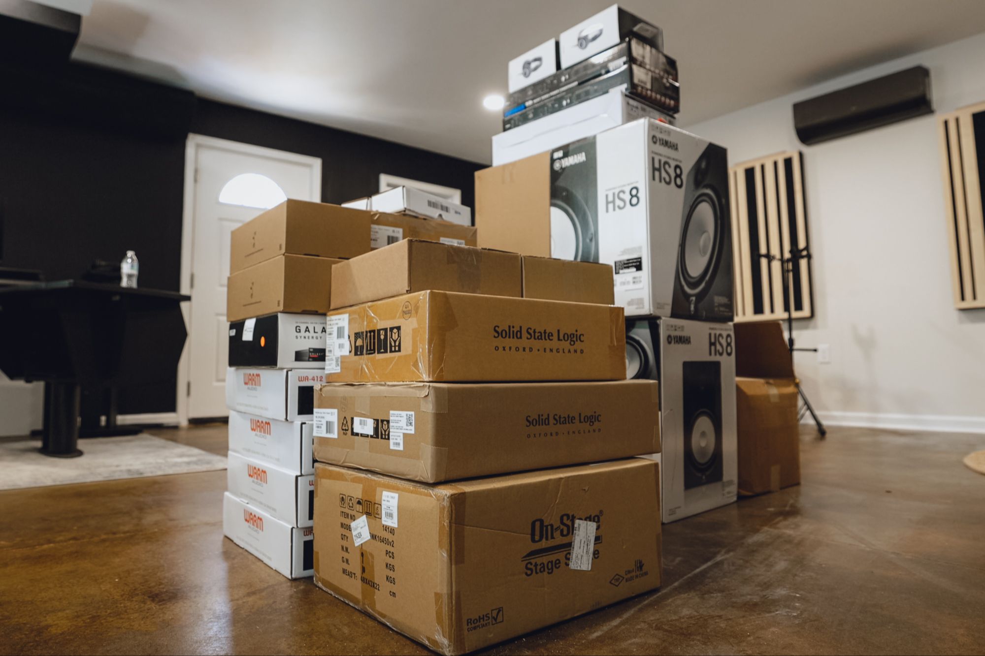 Leo's studio gear before setup