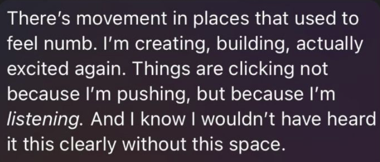Testimonial: There's movement in places that used to feel numb