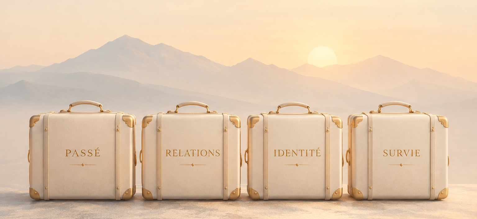 Quatre valises dorées : Passé, Relations, Identité, Survie 