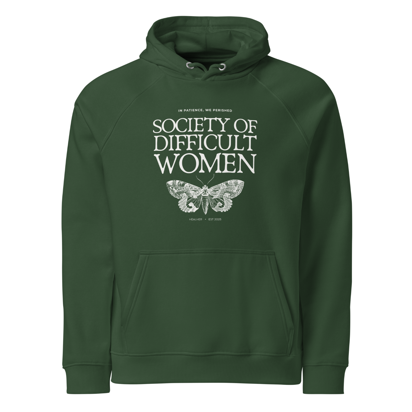 Society of Difficult Women eco hoodie in bottle green