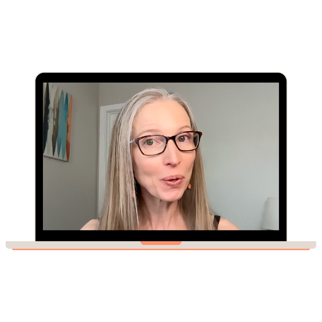 Mockup of Sarah Cook on a masterclass teaching about AI and marketing