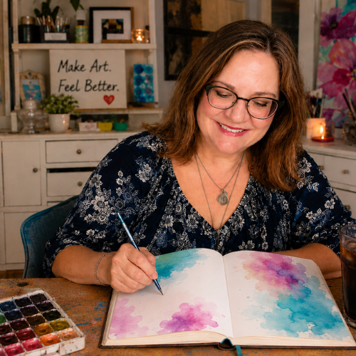 Barbara Lynn Burns beginning to write in journal