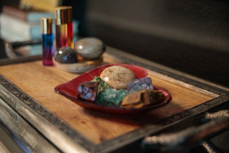 Crystals and stones detail