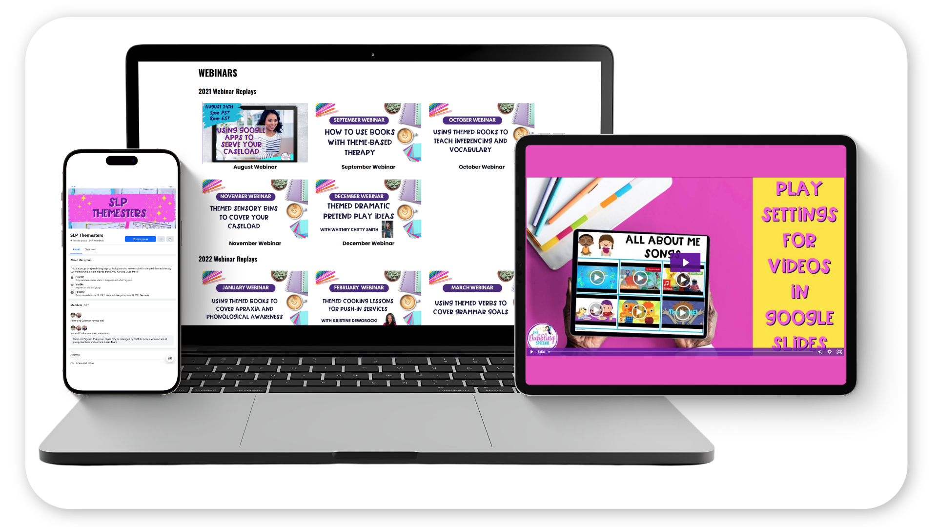 Themed Therapy SLP member support and membership resources