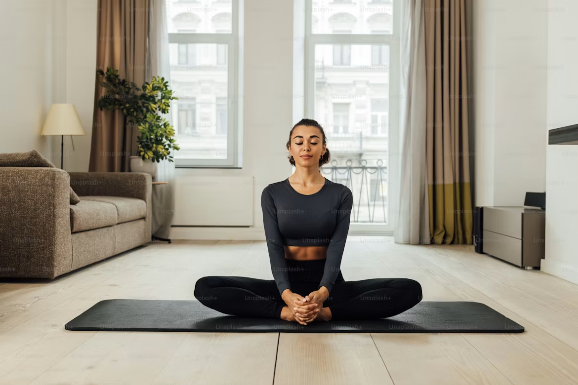 Woman practicing mindful movement