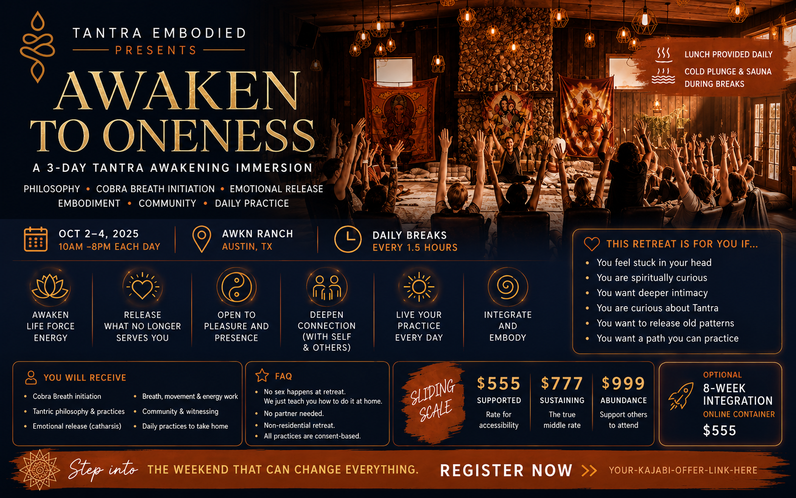 Awaken to Oneness Retreat flyer