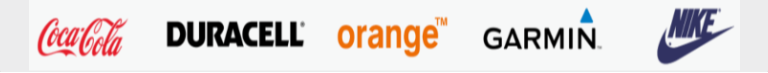 Companies including Coca-Cola, Duracell, Orange, Garmin, and Nike