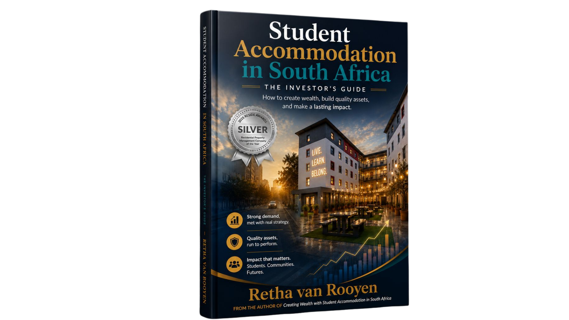 Student Accommodation in South Africa: The Investor's Guide - 3D book cover