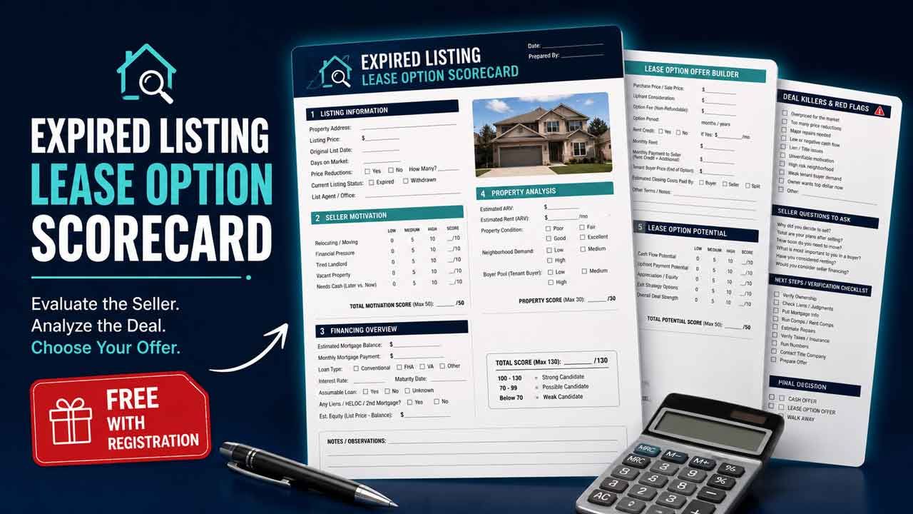 Expired Listing Lease Option Scorecard | REIRemix
