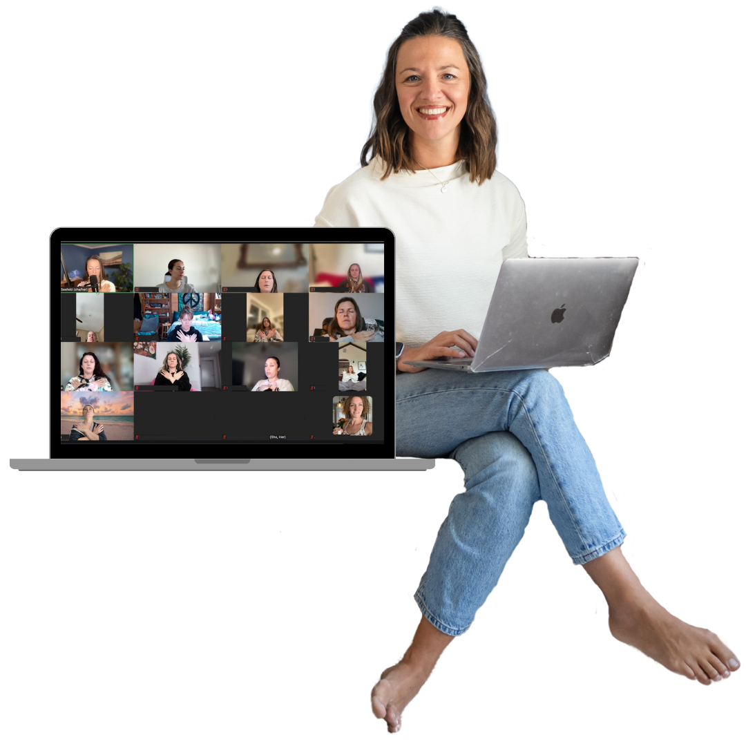 Free somatic myth video lesson preview on laptop and phone with Steffi Seefeld