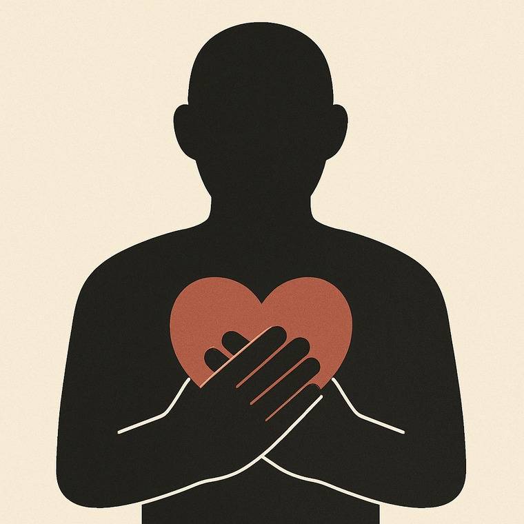 Illustration of a person holding a heart