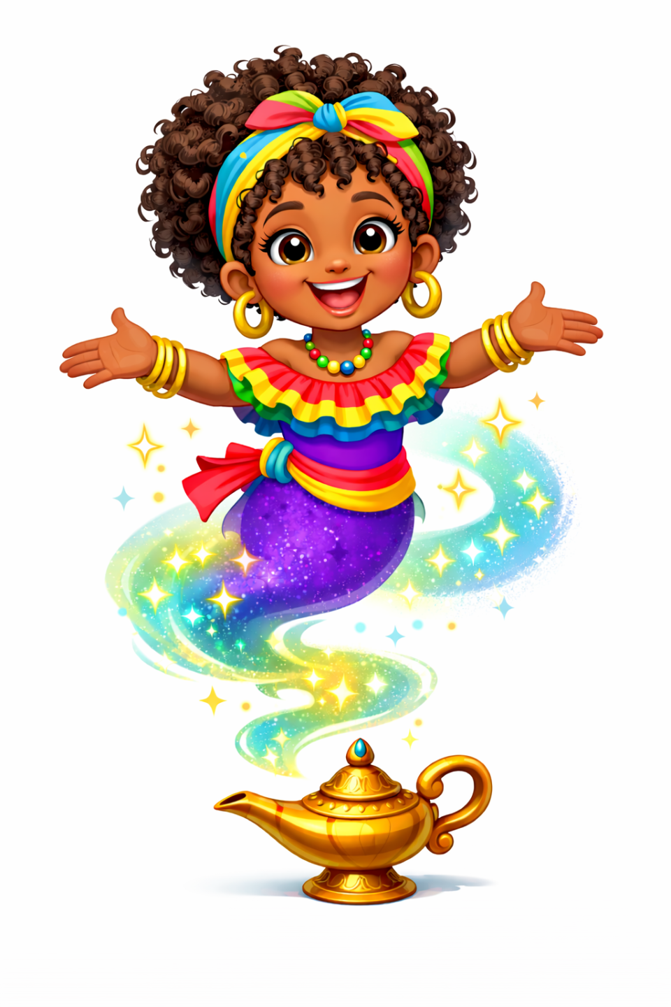 Bee the Genie character with her genie lamp