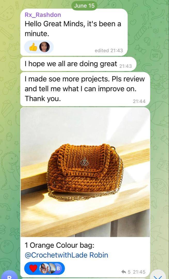 Customer crochet testimonial image