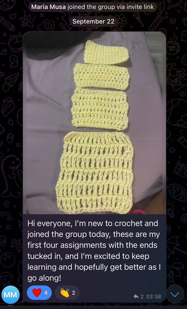 Customer crochet testimonial image