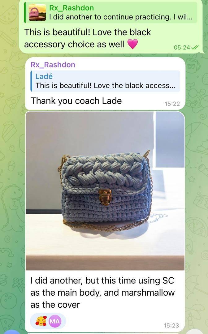 Customer crochet testimonial image
