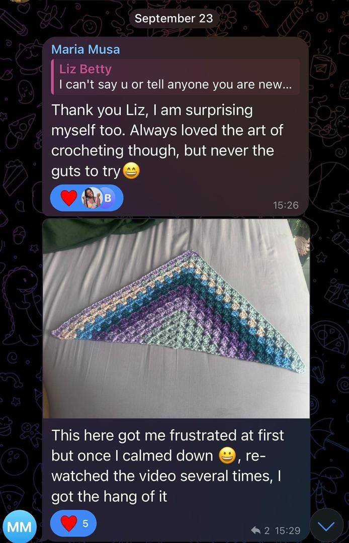 Customer crochet testimonial image