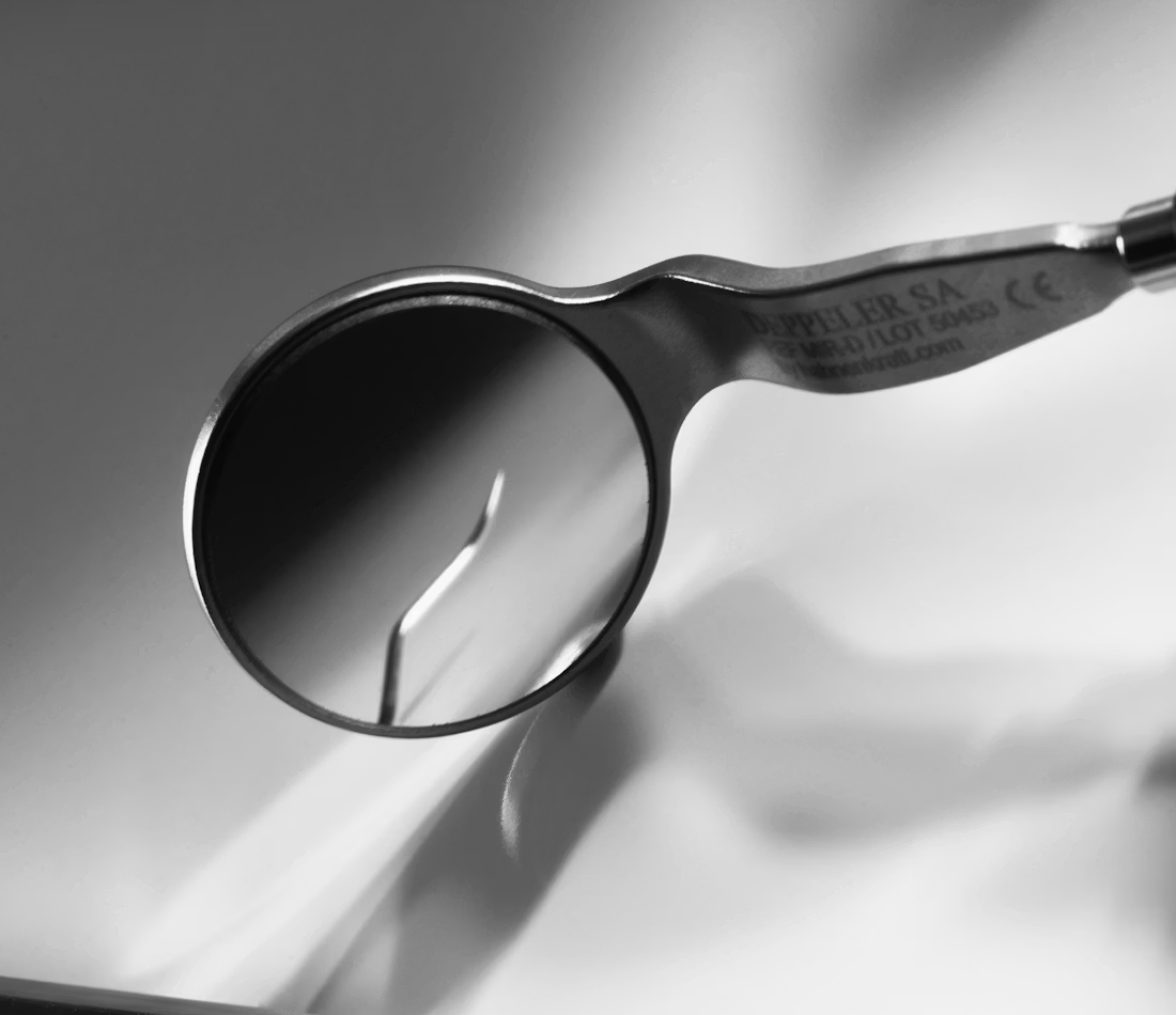 Dental mirror close-up