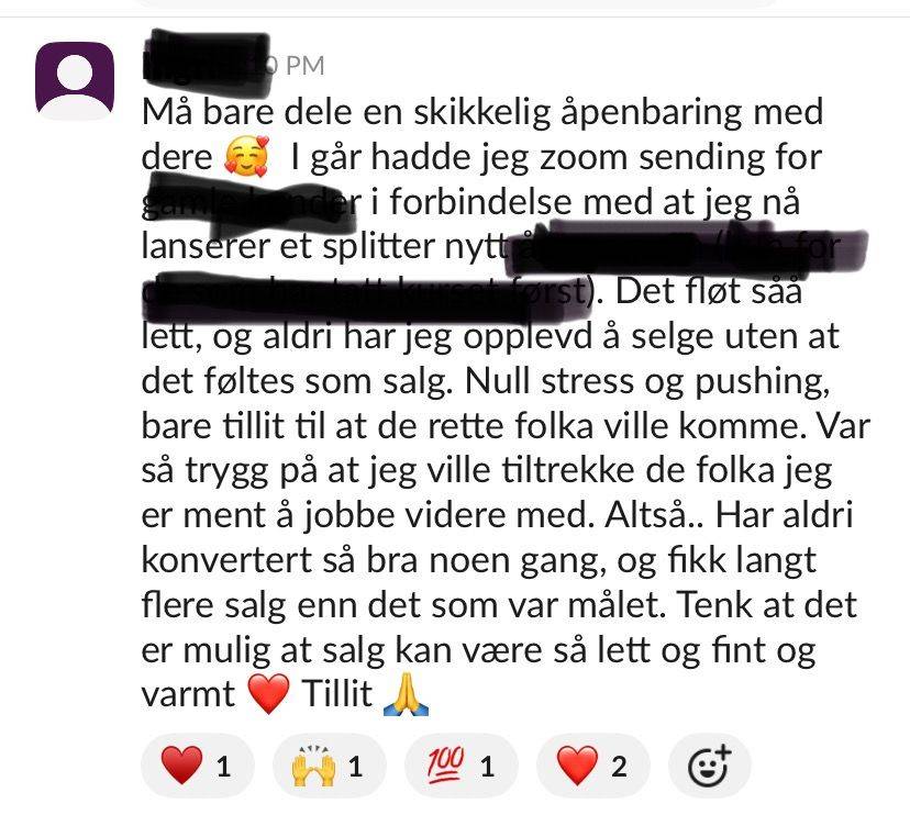 Skjermbilde fra gruppe