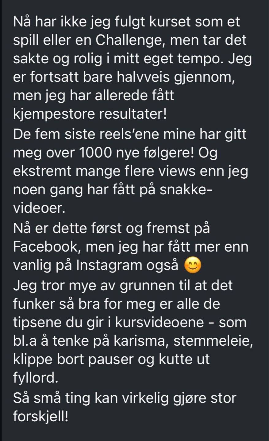 Melding fra Tove om resultatene med The Game