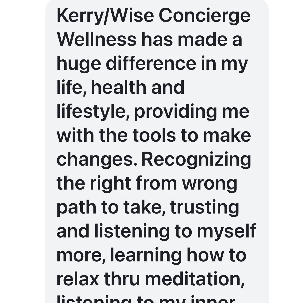 Client testimonial screenshot