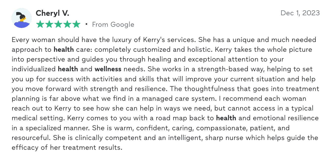 Client testimonial screenshot