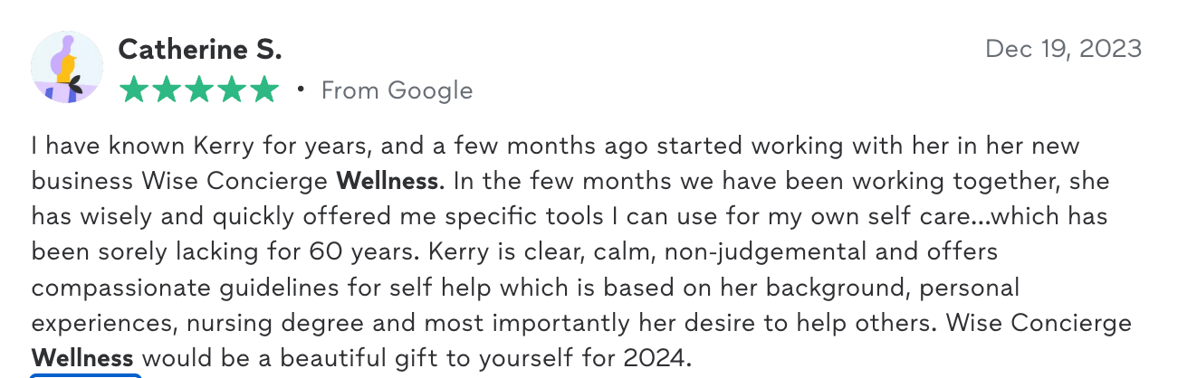 Client testimonial screenshot