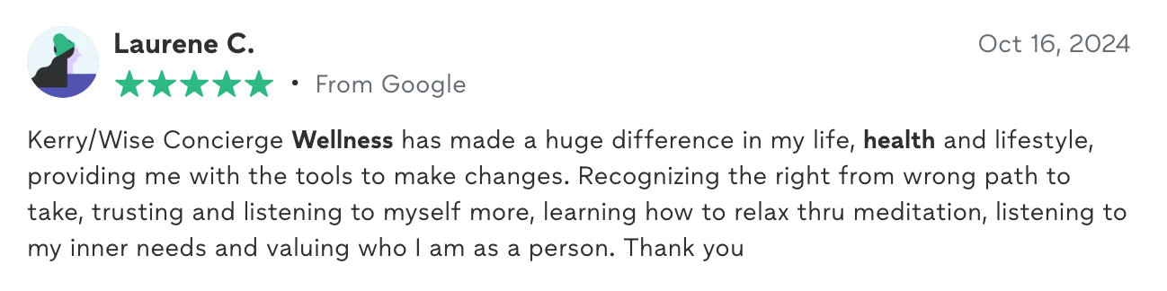 Client testimonial screenshot