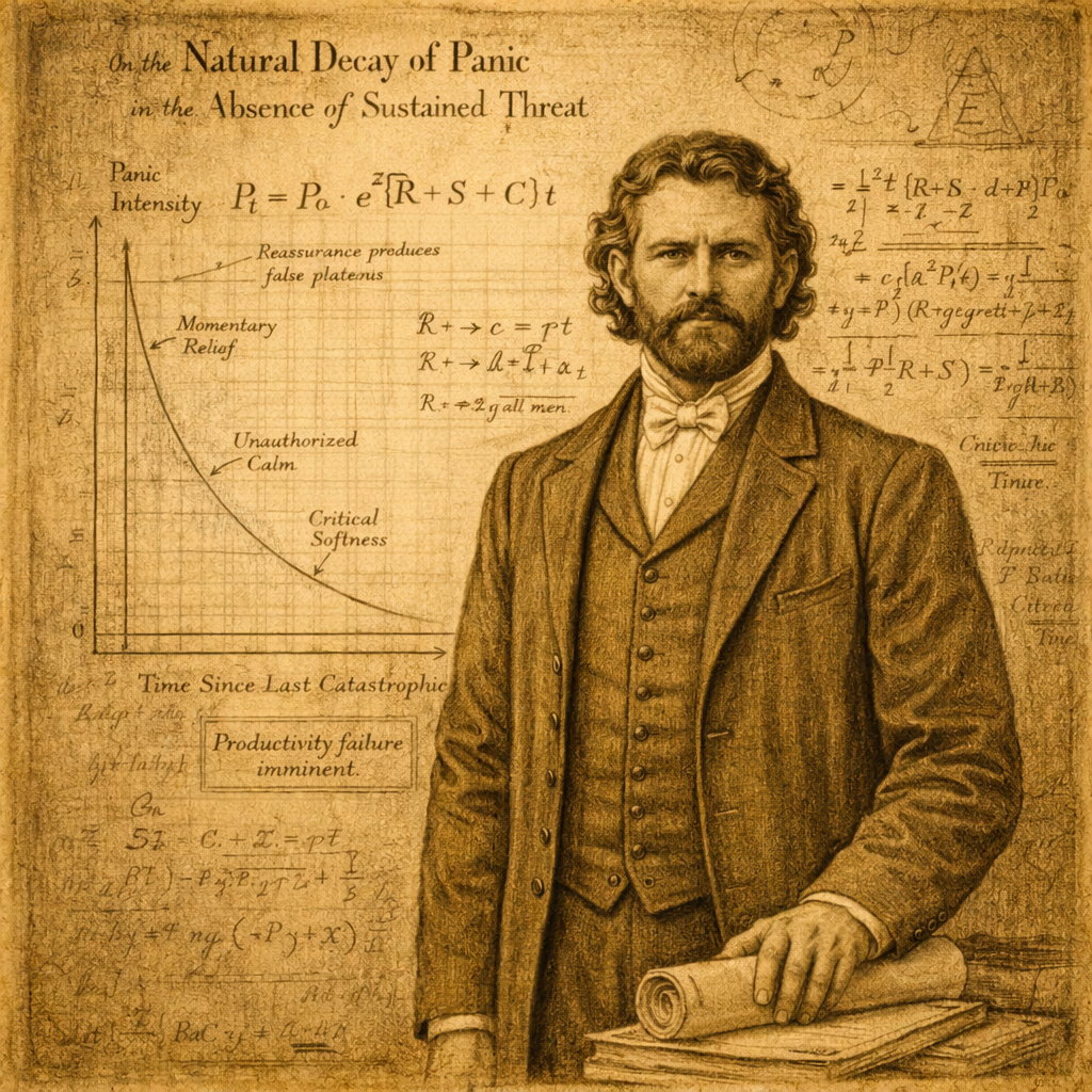 David Hemmerington Williams beside the Panic Decay Equation