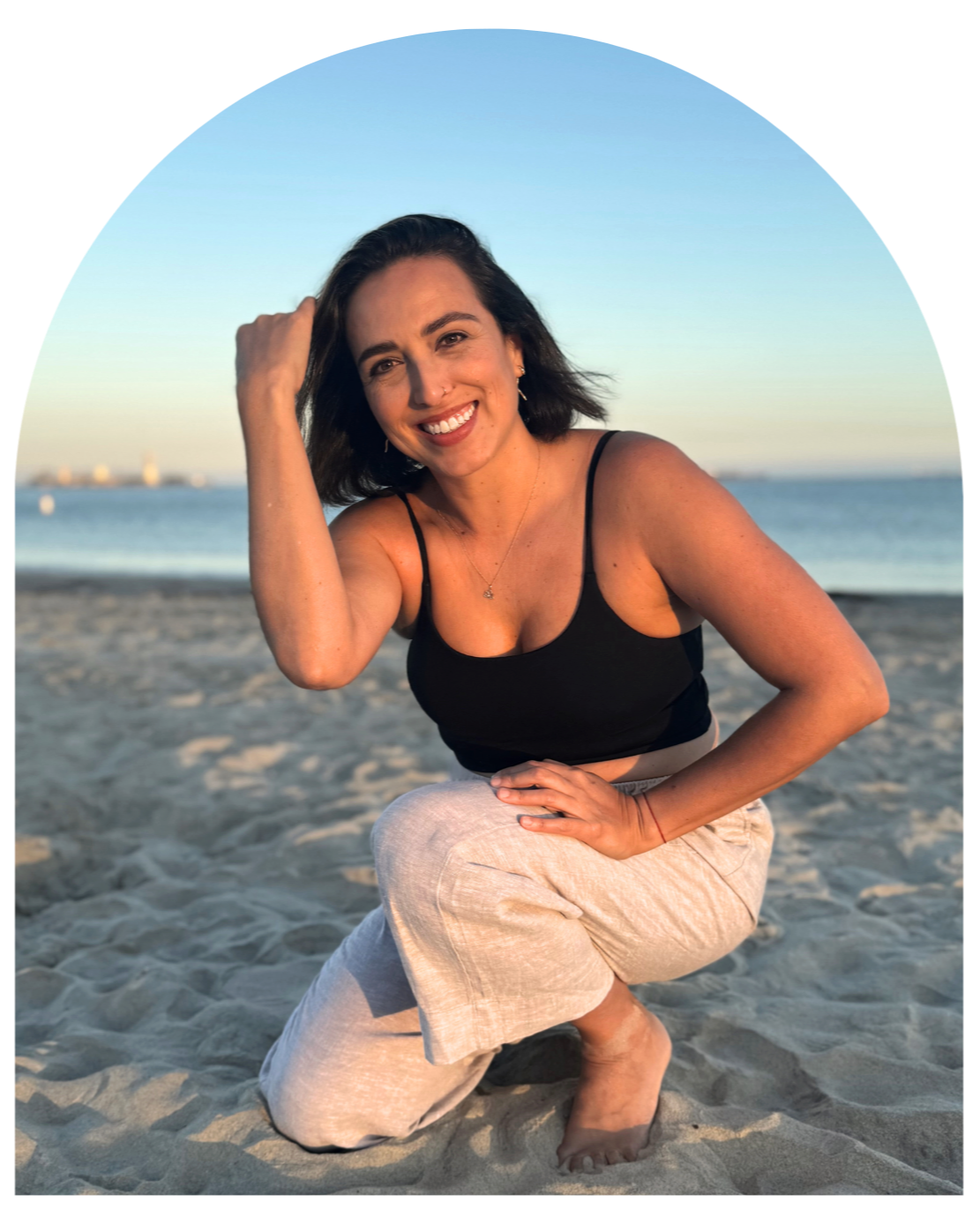 Yogalution Movement Event Host Headshot Shaped as an Arch