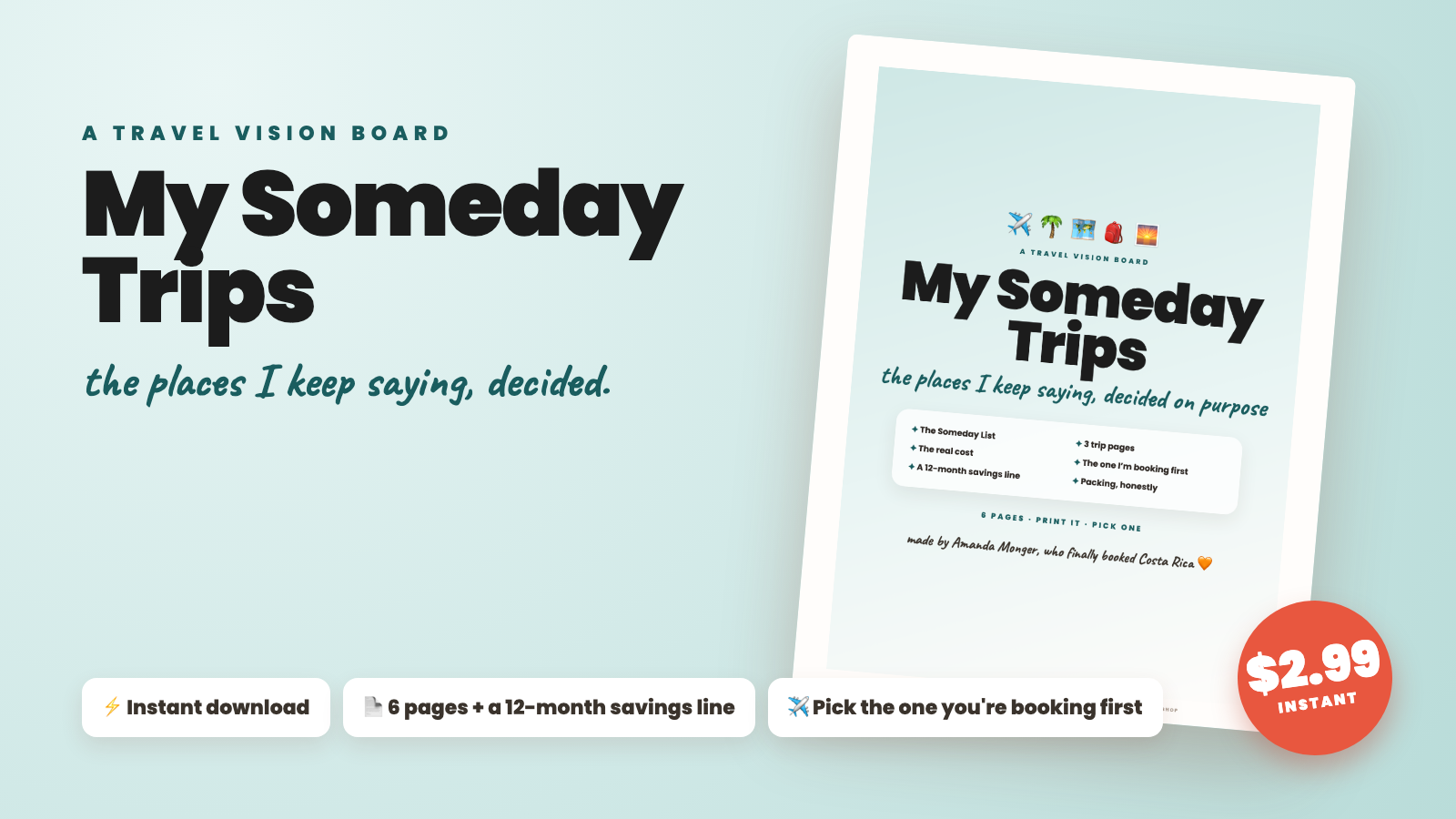 My Someday Trips travel vision board printable
