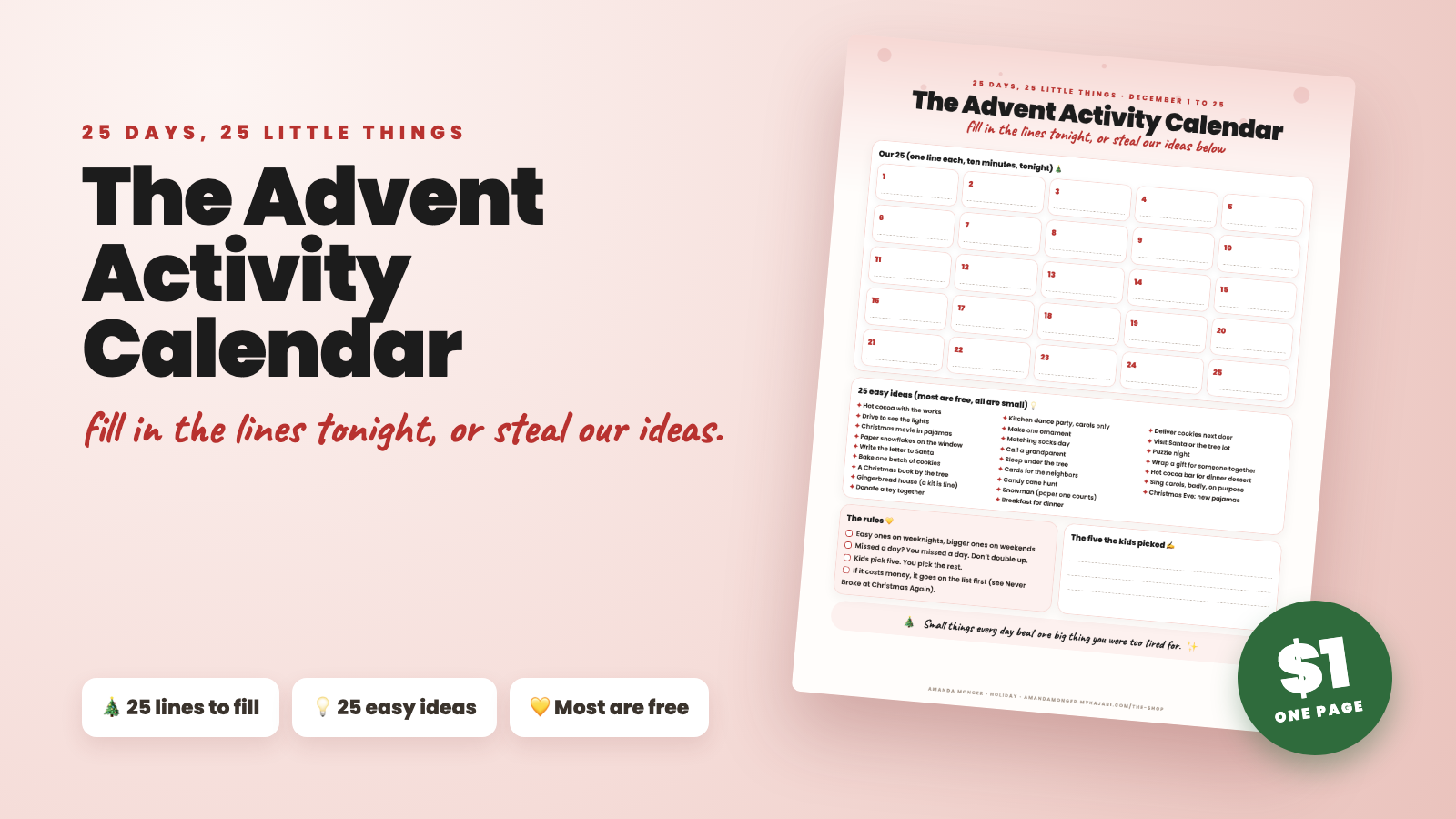 The Advent Activity Calendar