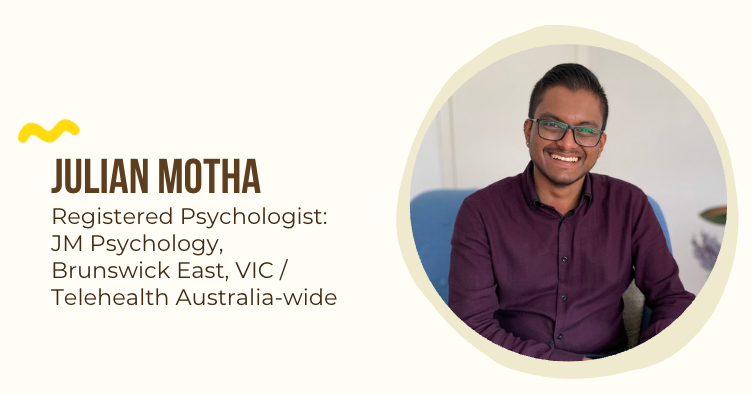 Asian Australian Registered Psychologist Julian Motha