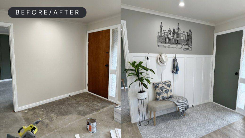 Entryway before and after