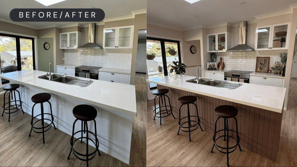 Kitchen Island before and after