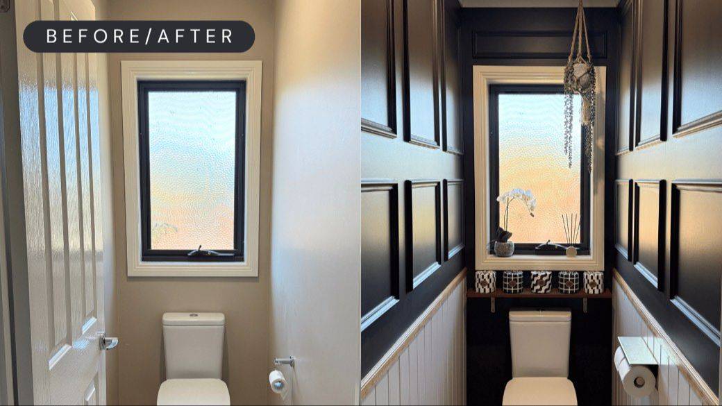 Powder Room before and after