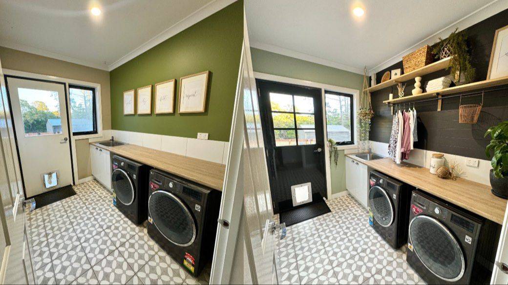 Laundry Makeover before and after