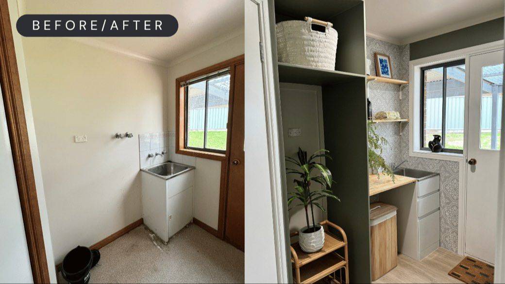 Laundry before and after