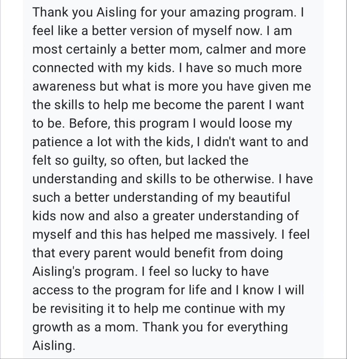 Testimonial screenshot