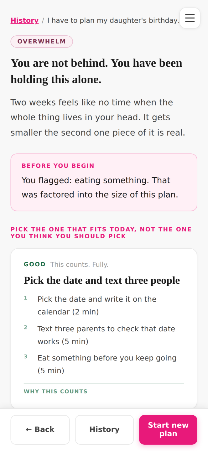 Your plan, sized to today