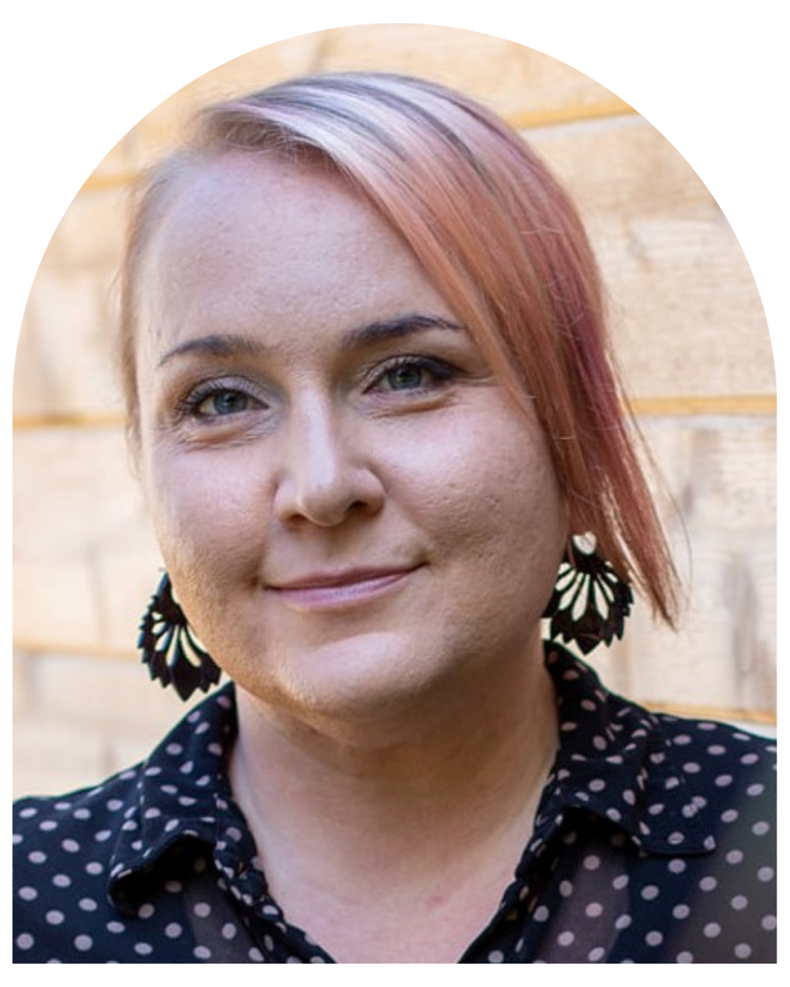 Yogalution Movement Event Host Headshot Shaped as an Arch