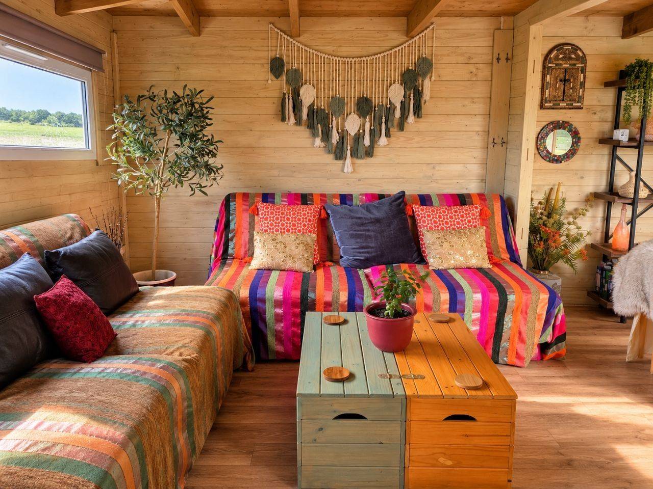 The peaceful interior of The Frequency Retreat