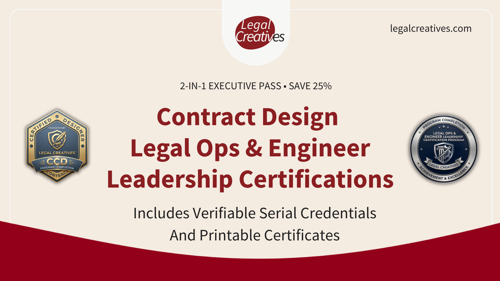 Contract Design and Legal Ops Leadership Certifications - Includes Verifiable Serial Credentials and Printable Certificates
