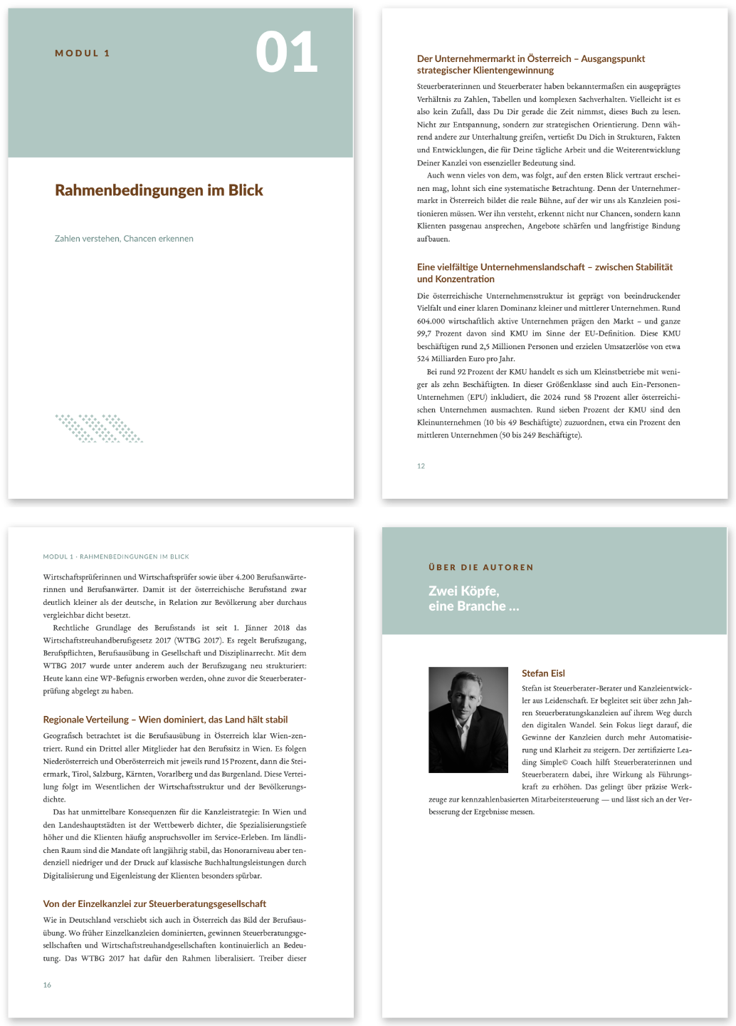 Seiten aus dem Buch: Modul 1 Rahmenbedingungen im Blick und Über die Autoren