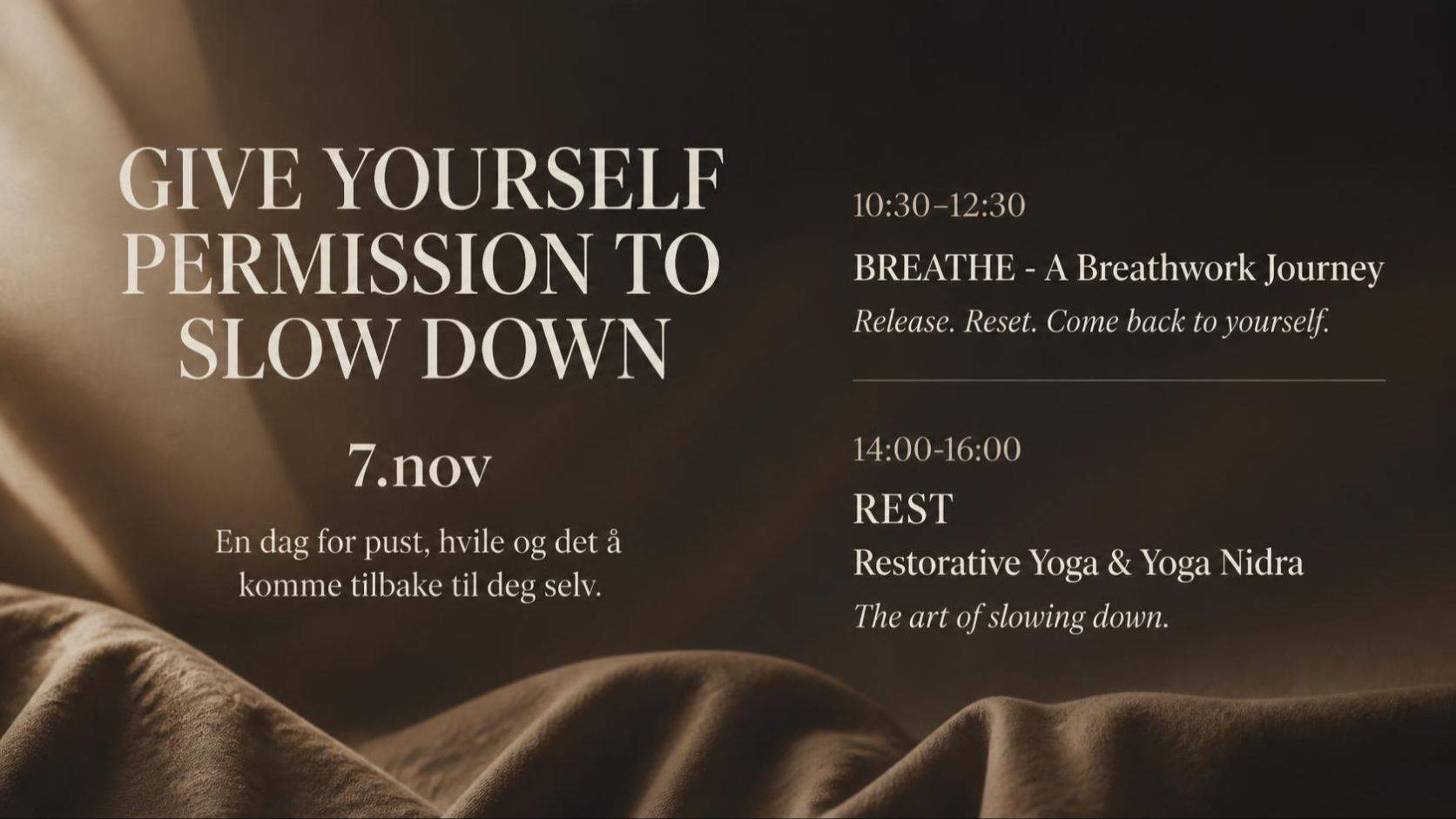 Din digitale wellness-destinasjon  Et levende univers for balanse, energi og indre transformasjon  Dette er mer enn en medlemsportal. Det er et sted du vender tilbake til – igjen og igjen.  Et rom hvor du kan lande i kroppen, roe nervesystemet og bygge en dypere kontakt med deg selv.  Her møtes det myke og det kraftfulle. Stillhet og bevegelse. Struktur og frihet.  Du får tilgang til en helhetlig praksis som støtter deg – gjennom alle faser, sesonger og behov.  Dette får du som medlem  ✨ Ukentlige LIVE-praksiser Bli guidet i sanntid gjennom yoga, meditasjon og breathwork – en dedikert pause hvor du blir holdt, sett og inspirert  ✨ Et rikt bibliotek av praksiser – Dynamisk Yoga, Vinyasa & Slow Flow – Yin Yoga & Mindful Restorative – Yoga Nidra & guidede meditasjoner – Pustearbeid for regulering av nervesystemet  ✨ Eksklusive lydfiler & dypere reiser Meditasjoner, Yoga Nidra og pustereiser skapt for å gi deg ro, klarhet og indre styrke  ✨ Transformerende Breathwork Både live og on-demand for å frigjøre spenninger og åpne opp for ny energi  ✨ MicroMagics – små praksiser for hverdagen Korte, effektive økter når tiden er knapp – og dypere reiser når du ønsker å gå lengre  ✨ Live events & utvalgte replays Bli en del av noe større – og få tilgang til det mest verdifulle innholdet i etterkant  ✨ Ritualer, refleksjon & sesongbasert inspirasjon Myke verktøy som hjelper deg å leve mer i takt med kroppens rytmer og naturens sykluser  En praksis som gir resultater  Dette er for deg som ønsker mer enn bare trening  – Du vil forstå og støtte nervesystemet – Du vil kjenne mer energi og flyt i hverdagen – Du lengter etter en praksis som faktisk gjør en forskjell – Du er klar for å prioritere deg selv – på et nytt nivå  Følelsen du går inn i  Ro i kroppen Klarhet i hodet Kontakt med hjertet  Og en dypere, mer ekte versjon av deg selv  En investering i deg  Dette er ditt rom for å justere, styrke og lande – igjen og igjen  Når du trenger energi Når du trenger ro Når du trenger å komme hjem til deg selv  Velkommen inn ✨