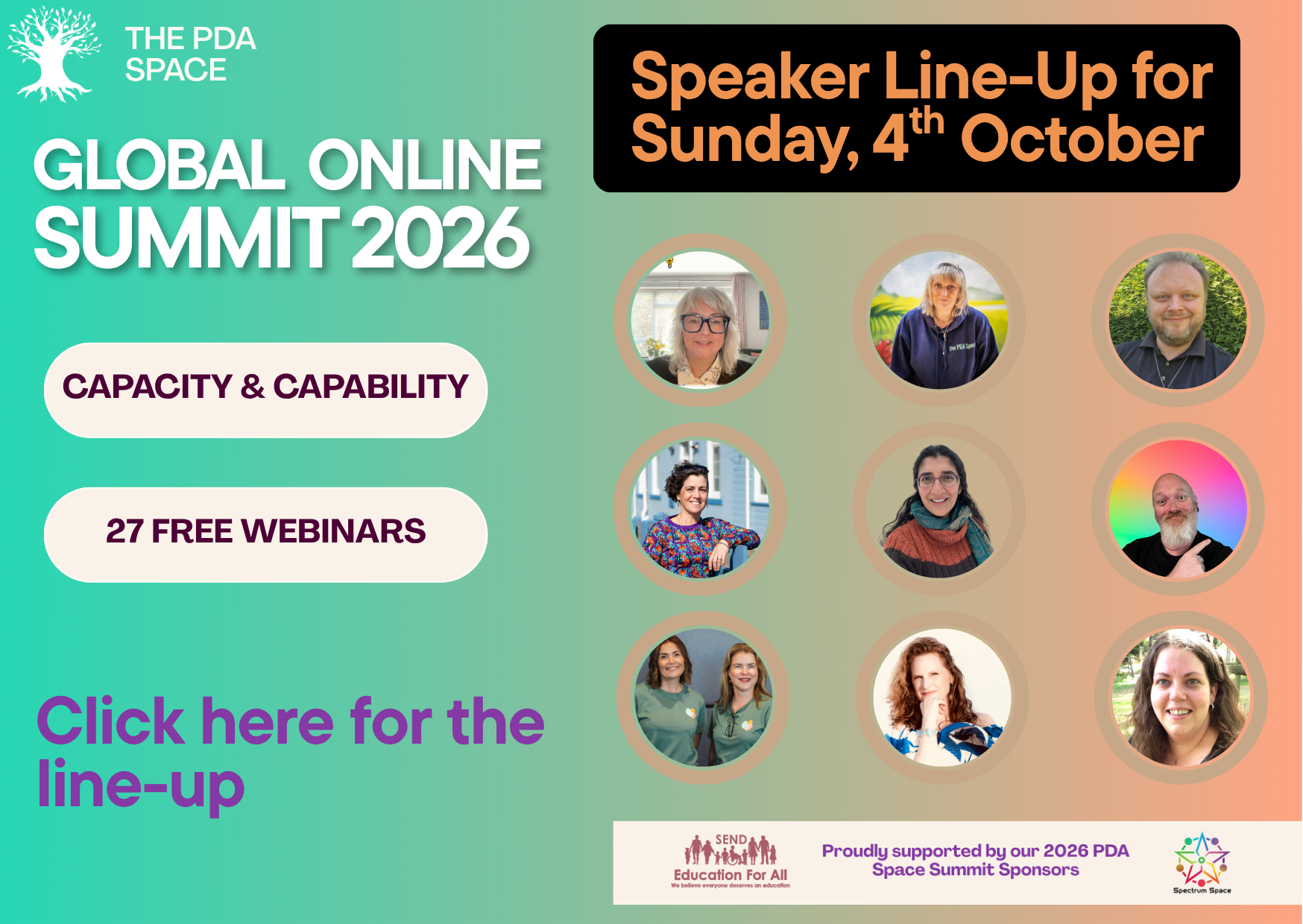 Sunday 4 October 2026 Summit speaker lineup