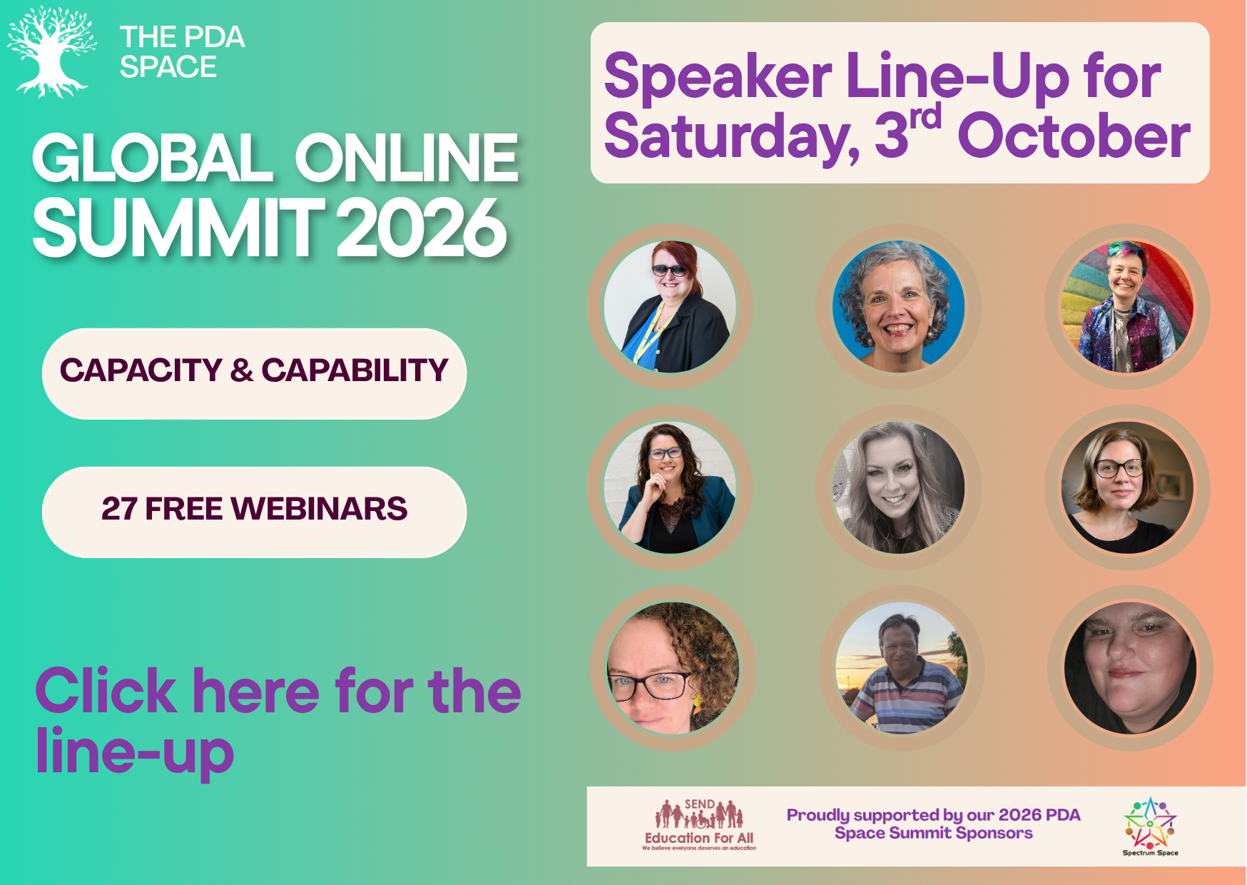 Saturday 3 October 2026 Summit speaker lineup