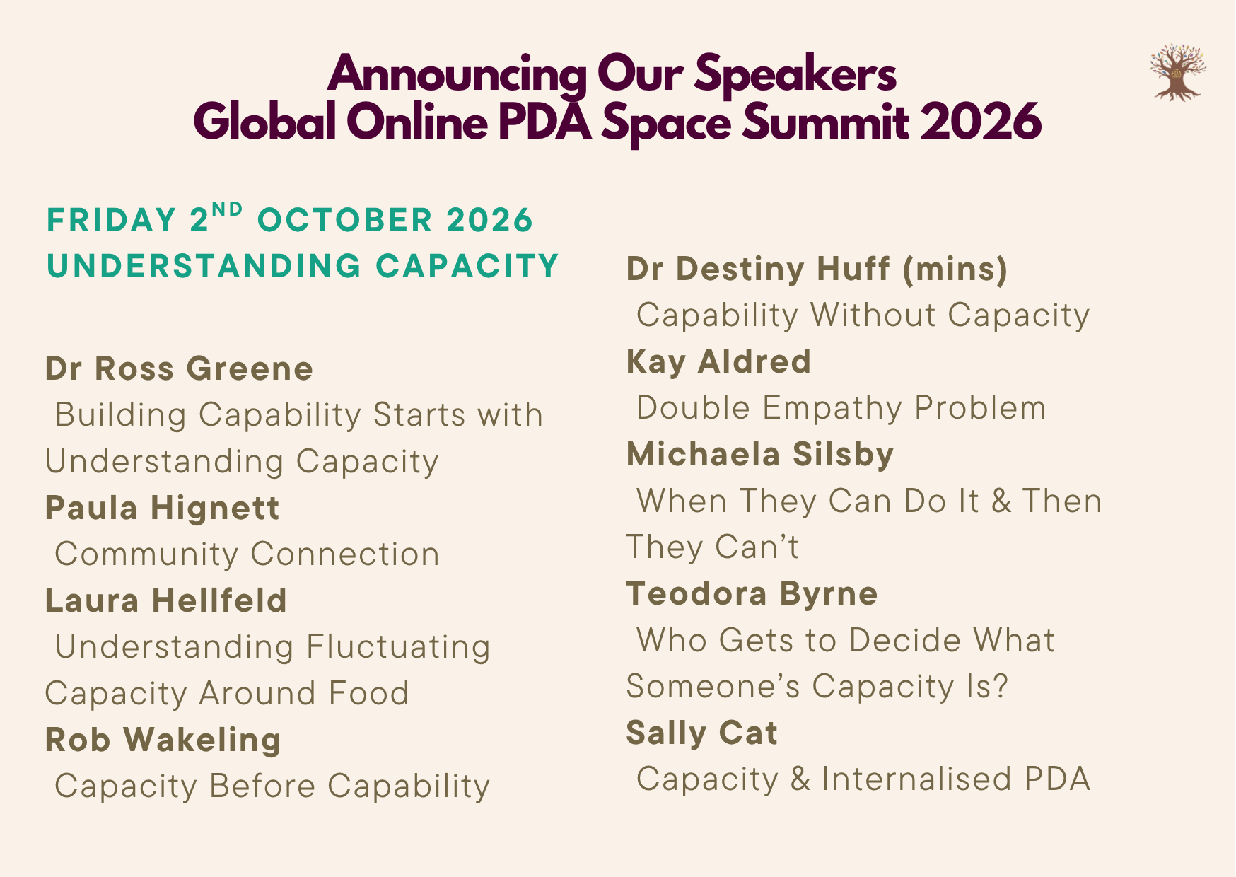 Friday 2 October 2026 Summit speaker lineup