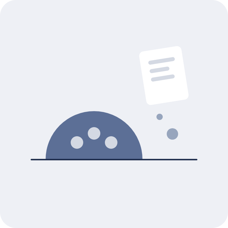 A meeting as a half circle, with a document floating free of it