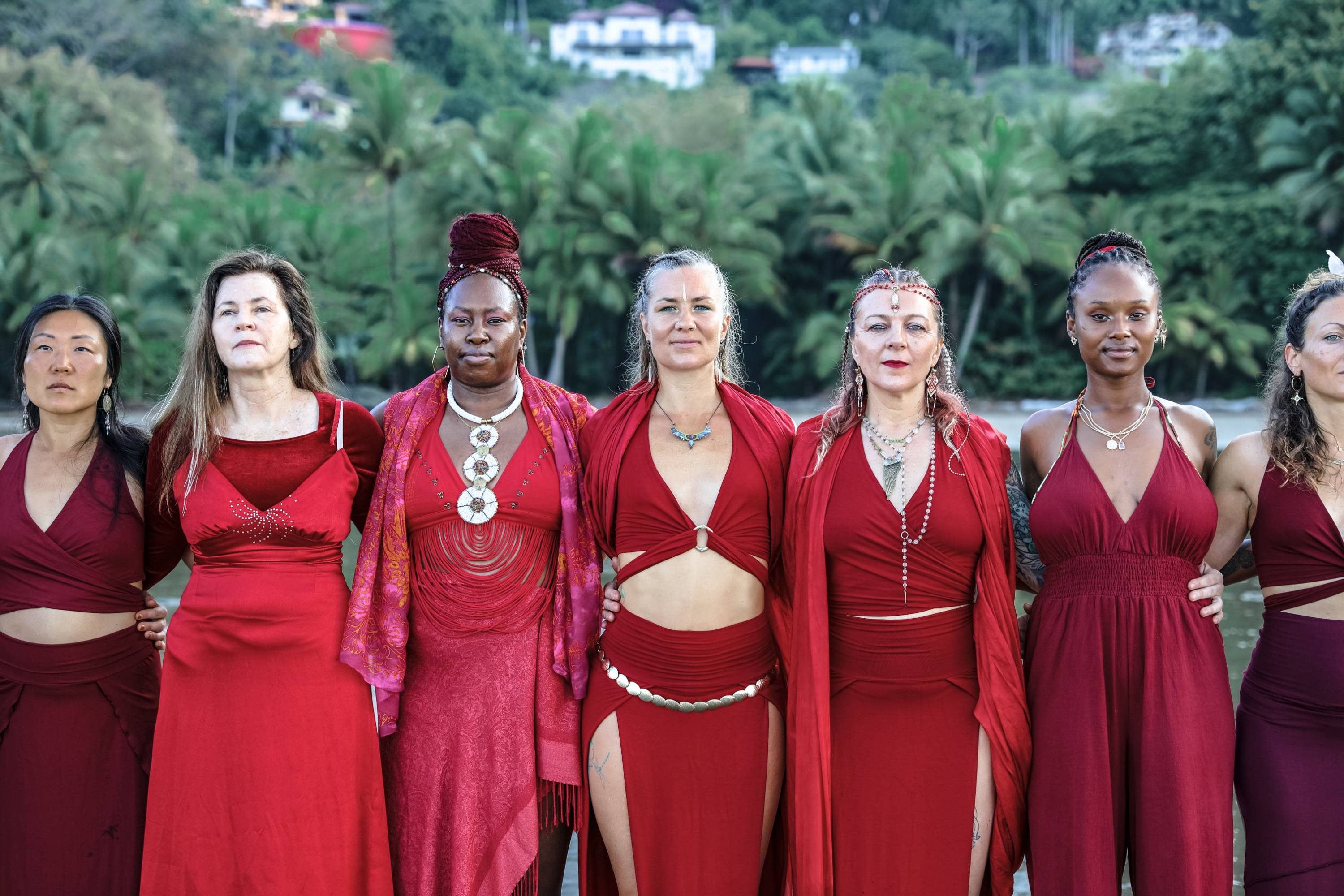 Women in ceremony at the Temple Body Arts Priestess Initiation in Costa Rica