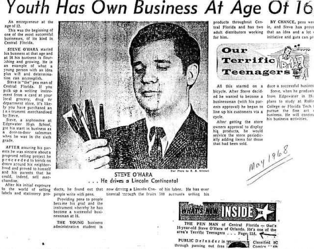 Newspaper: Youth Has Own Business At Age Of 16, May 1968